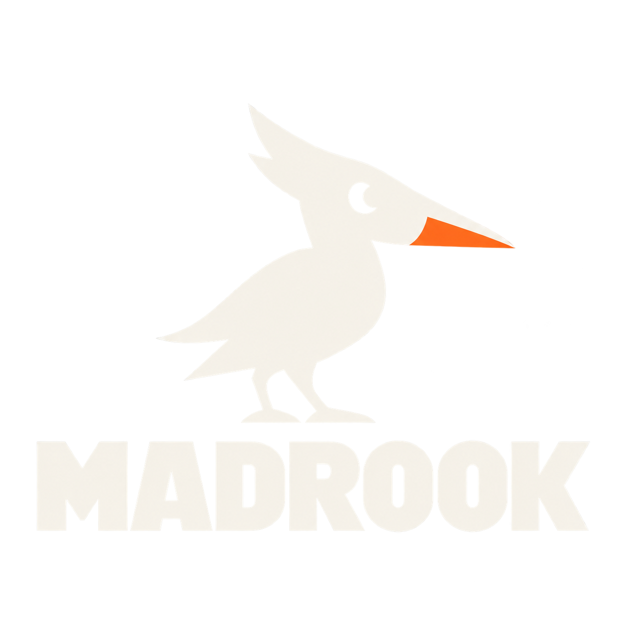 MADROOK — a stylized rook with an orange beak